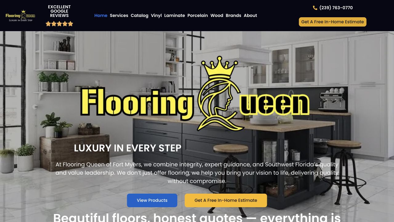 Flooring Queen website mobile preview